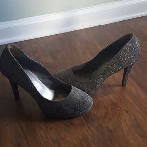 Gray Glitter High Heels